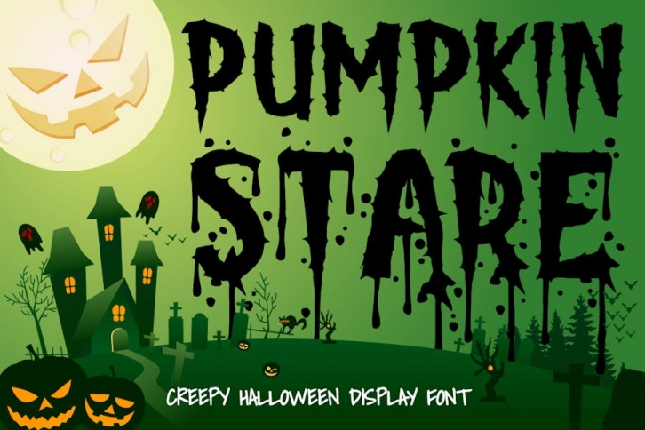 Pumpkin Stare -  Halloween Display Font Font Download
