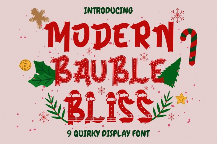 Modern Bauble Bliss â€“ Quirky Christmas Font Font Download