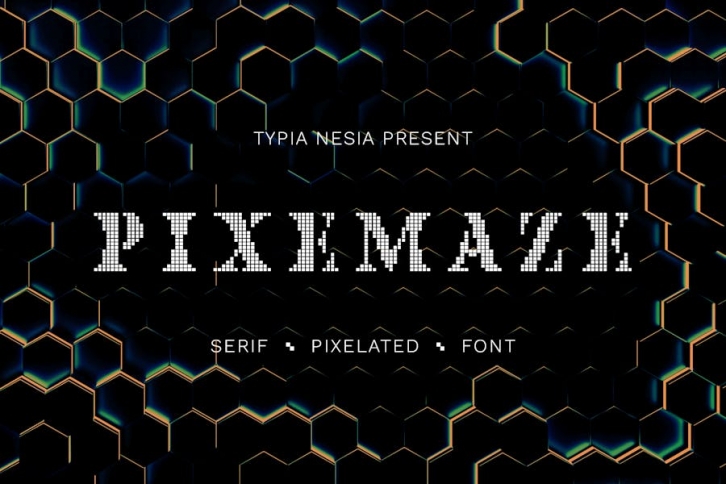 Pixemaze - Serif Pixelated Font Font Download
