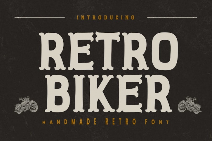 Retro Biker - Handmade Retro Font Font Download