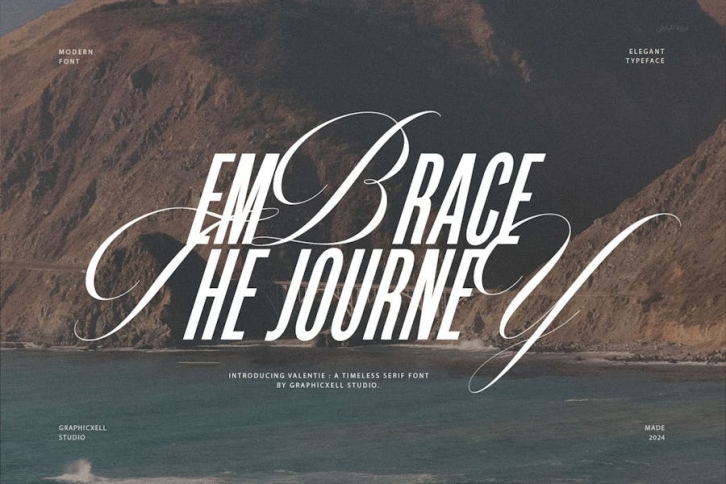 Embrace The Journey Calligraphy sans Serif Font Font Download