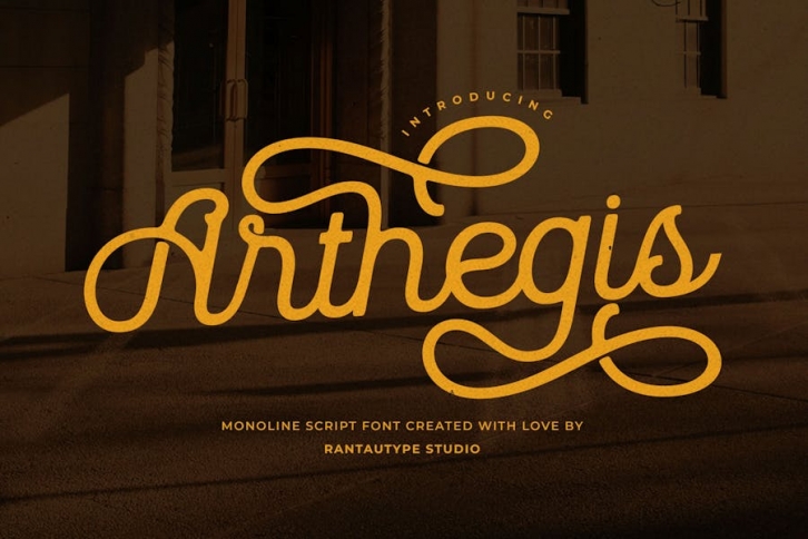 Arthegis Script Monoline Font Font Download
