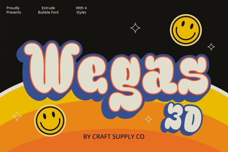 Wegas 3D Font Download