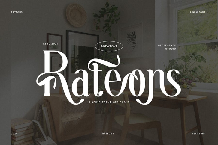 Reteons Elegant Ligature Serif Font Typeface Font Download