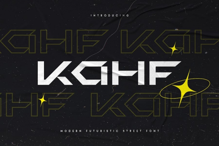 KAHF - Modern Futuristic Street Font Font Download