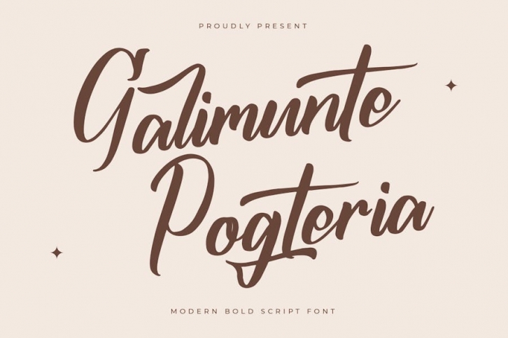 Galimunte Pogteria Modern Bold Script Font Font Download