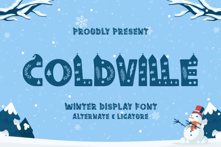 Coldville - Winter Display Font Font Download