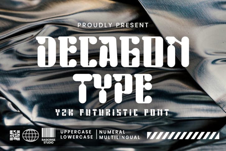 Decagon Type - Y2K Futuristic Display Font Font Download