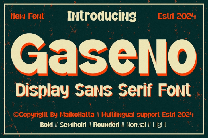 Gaseno - Display Sans Serif Font Font Download