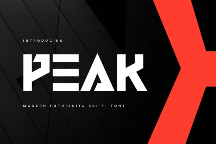 PEAK - Modern Futuristic Sci-fi Font Font Download