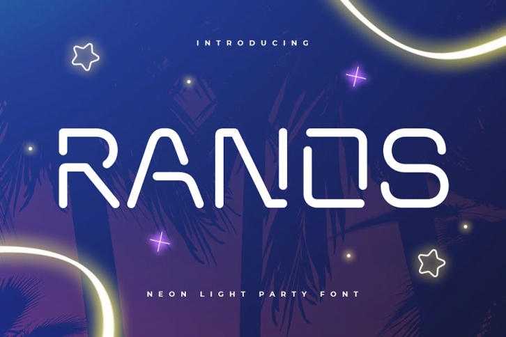 RANOS - Neon Light Party Font Font Download