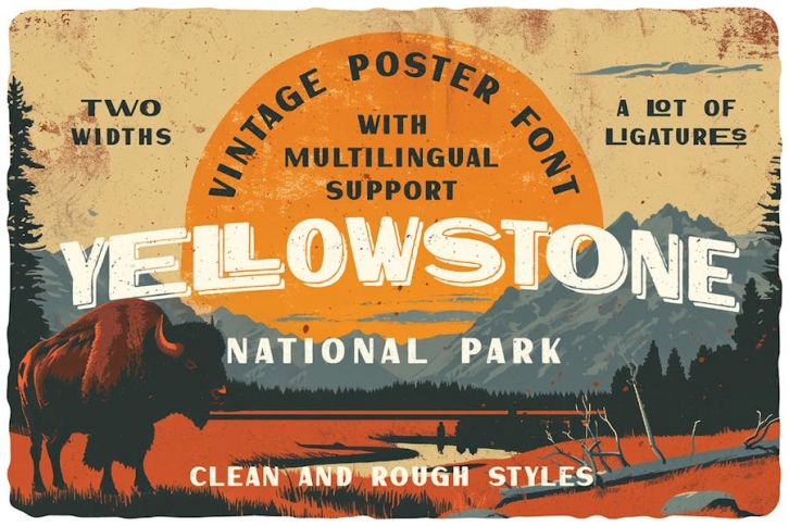 Yellowstone Vintage Poster Font Font Download