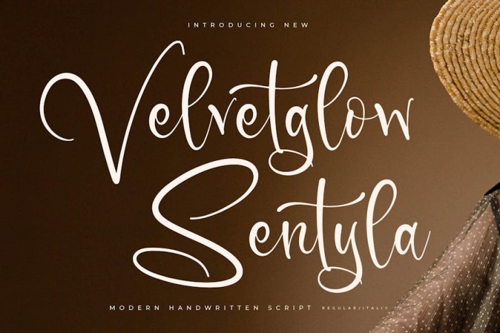 Velvetglow Sentyla Modern Handwritten Script Font Download