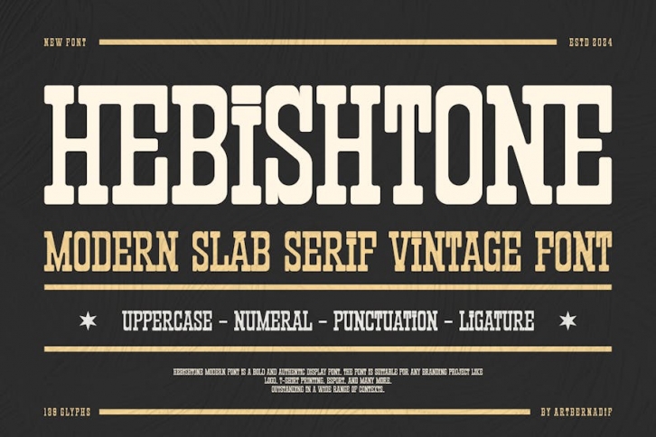 Hebishtone - Modern Slab Serif Vintage Font Font Download