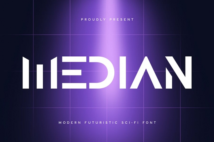 Median - Modern Futuristic Sci-fi Font Font Download