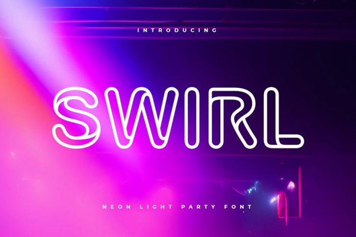 SWIRL - Neon Light Party Font Font Download