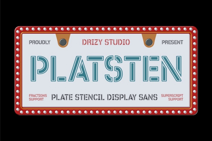 Platsten - Plate Stencil Display Font Font Download