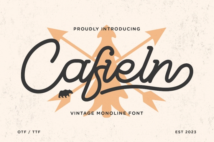 Cafieln - Vintage Monoline Font Font Download