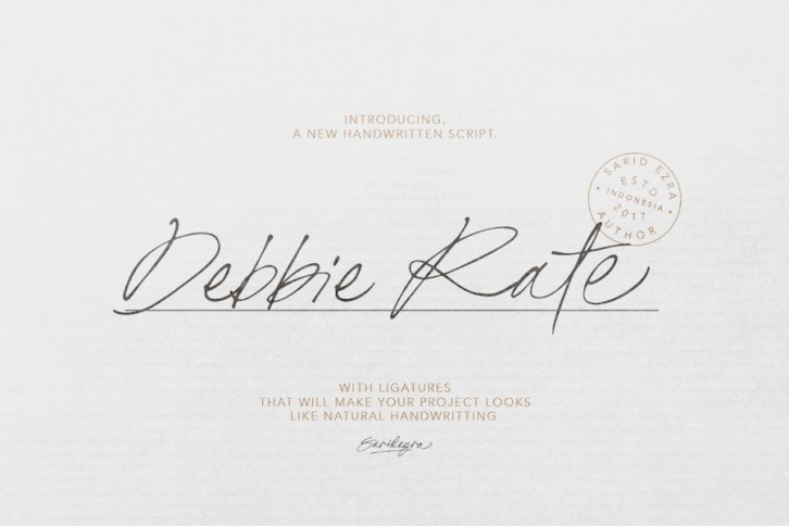 Debbie Rate - Handwriting Script Font Download