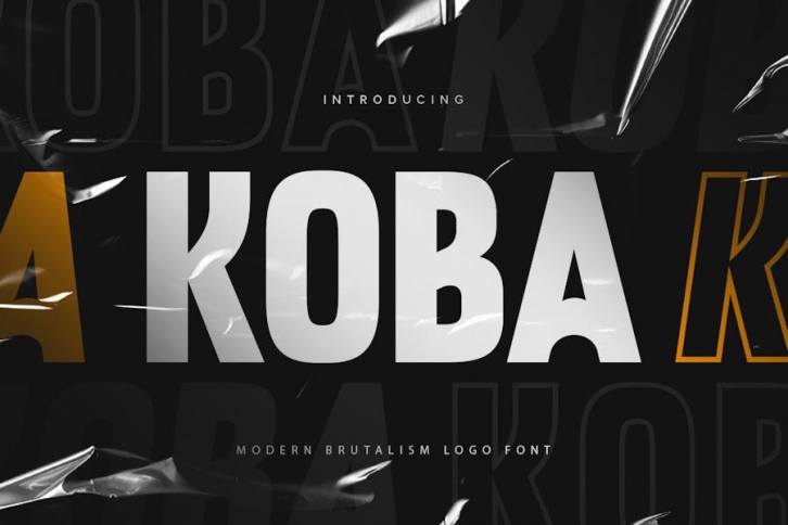 KOBA - Modern Brutalism Logo Font Font Download