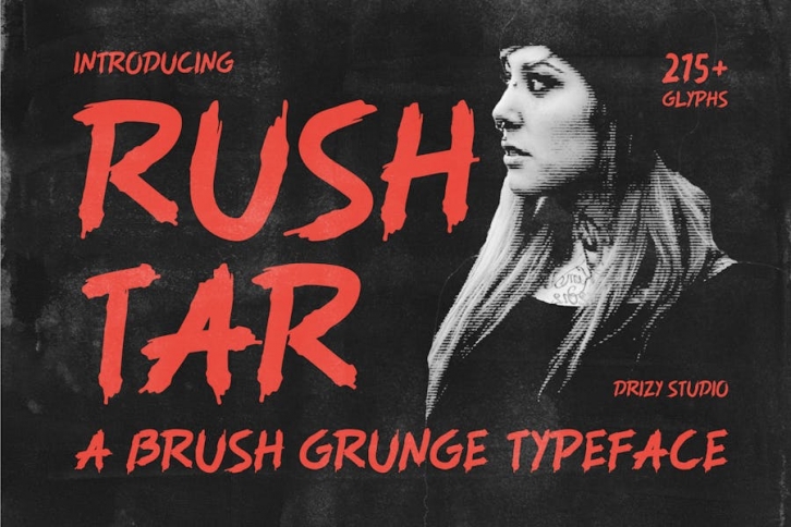 Rushtar - Brush Grunge Typeface Font Download