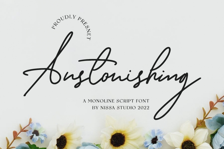 Anstonishing - Monoline Font Font Download