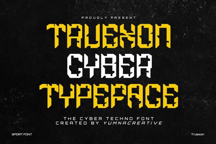 Truexon - Cyber Techno Font Font Download