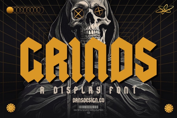 Grind Modern Blackletter Metal Display Font Font Download