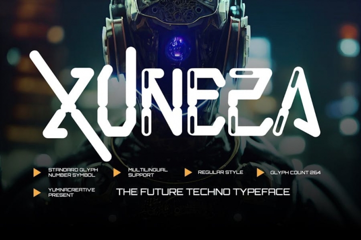 Xuneza - Futuristic Font Font Download