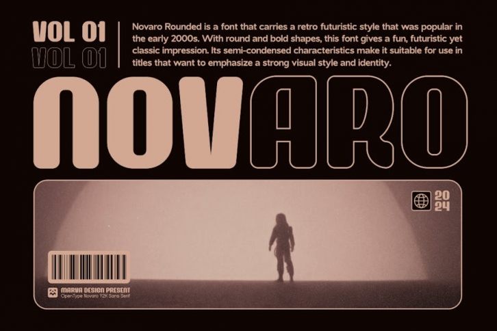 Novaro - Modern Rounded Y2K Font Download