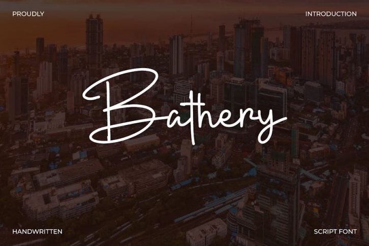Bathery - Handwritten Script Font Font Download