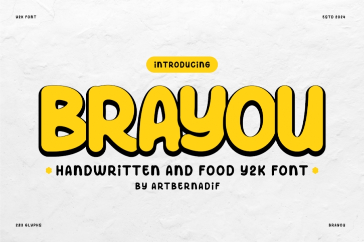 Brayou - Handwritten And Food Y2k Font Font Download