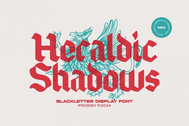 Heraldic Shadows - Blackletter Display Font Font Download