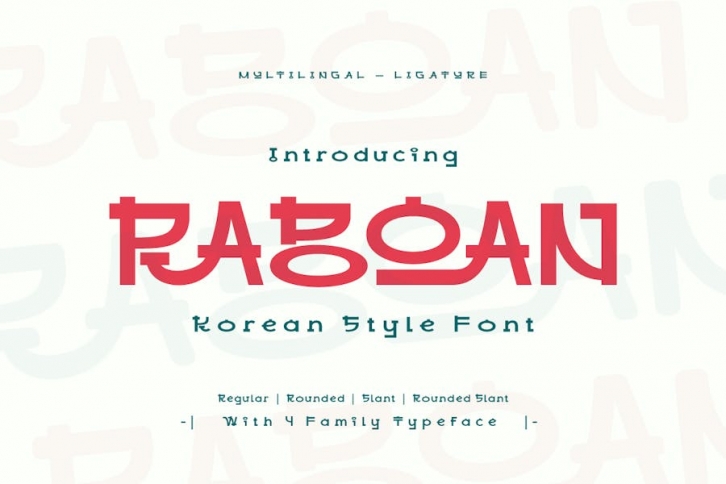 Raboan - Korean Style Font Font Download
