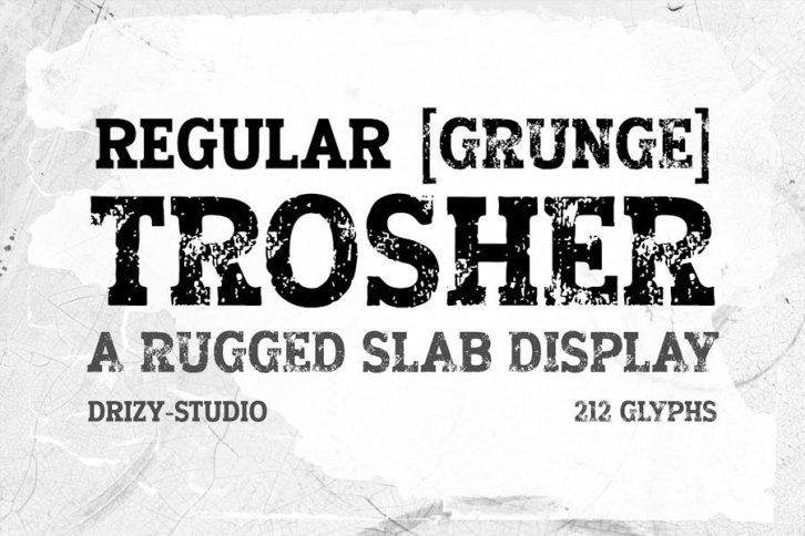 Trosher â€“ Rugged Slab Display Font Font Download