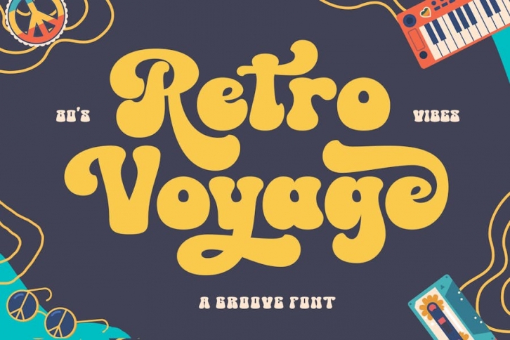Retro Voyage a Groovy Font Font Download