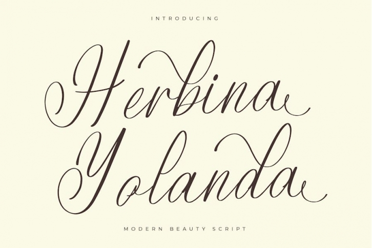Herbina Yolanda Modern Script Font Download