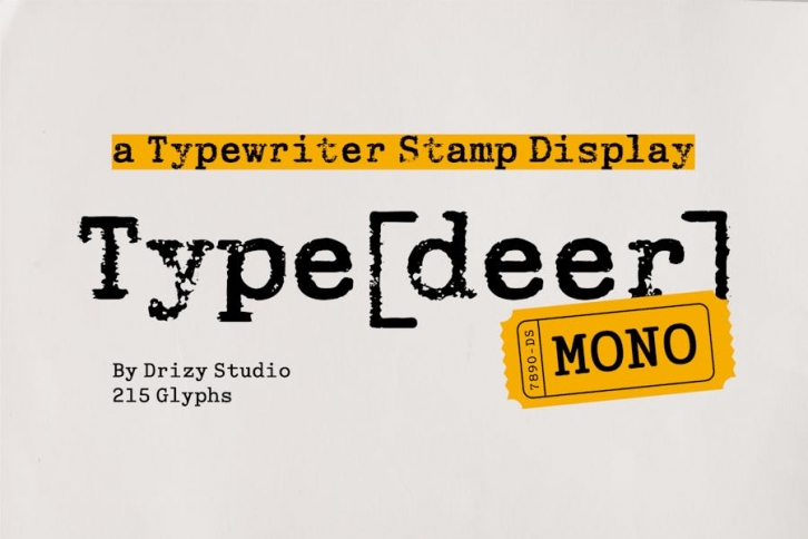 TypedeerMono - Typewriter Stamp Display Font Font Download