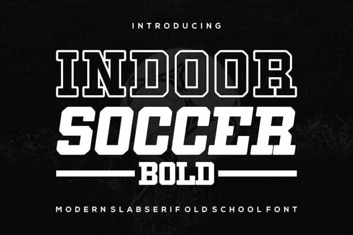Indoor Soccer - Modern Slabserif Old School Font Font Download