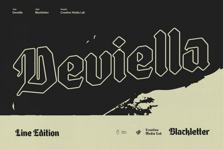 Deviella Line - Modern Gothic Blackletter Font Download