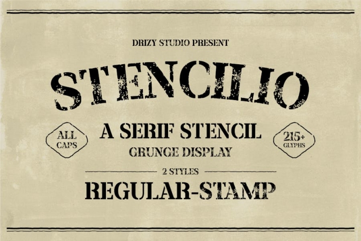 Stencilio â€“ Serif Stencil Grunge Font Font Download