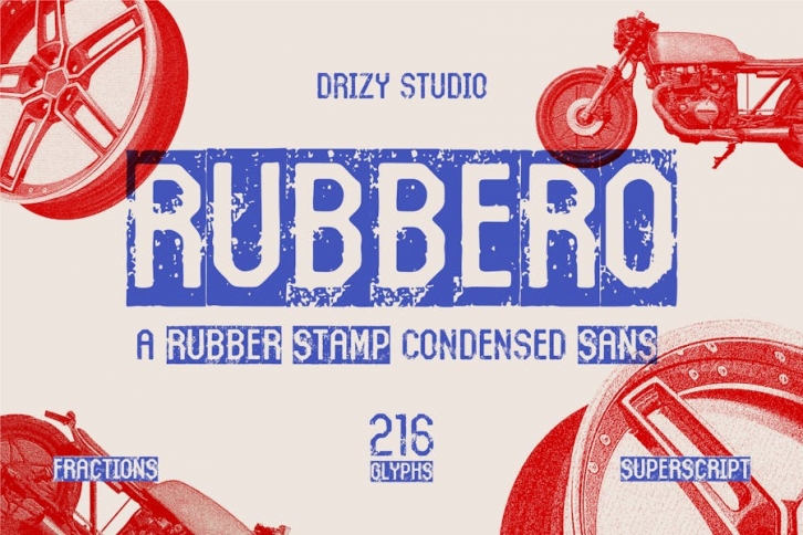 Rubbero â€“ Rubber Stamp Condensed Font Font Download