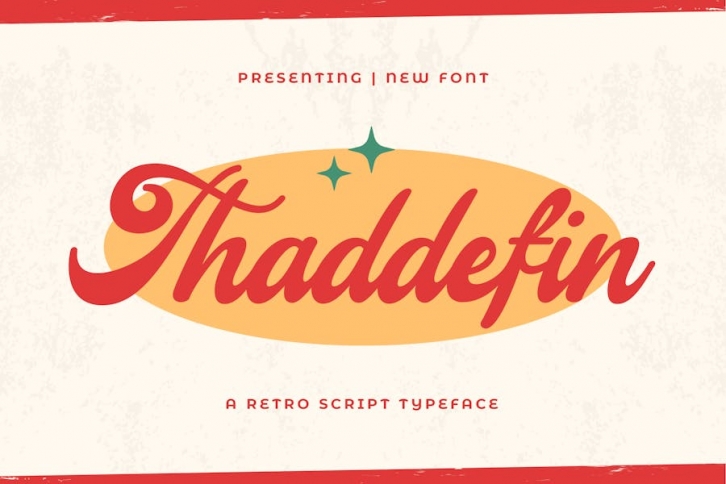 Thaddefin - A Retro Script Typeface Font Download