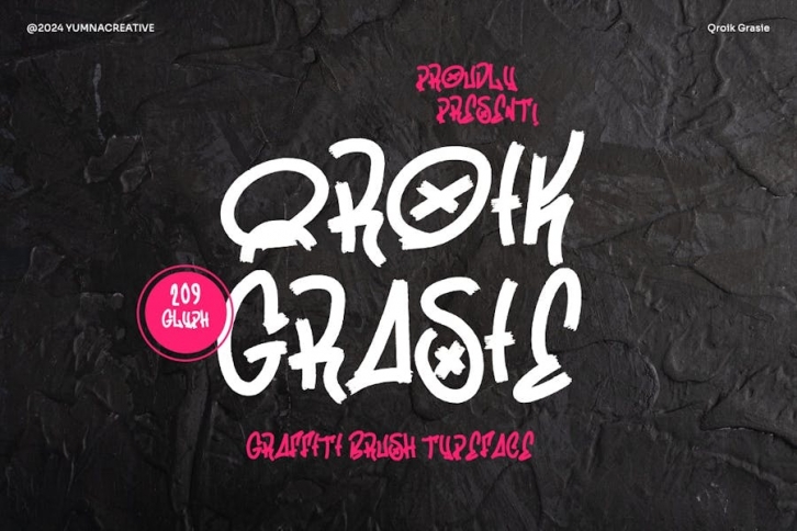 Qroik Grasie - Graffiti Brush Font Font Download