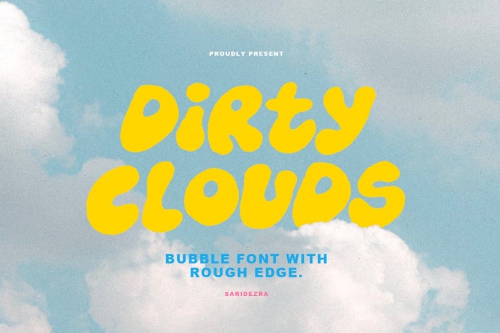 Dirty Clouds - Rough Bubble Font Font Download