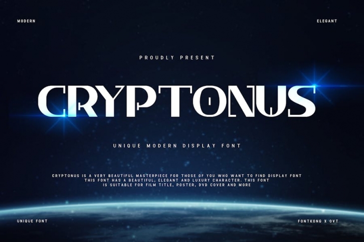 Cryptonus - Unique Modern Display Font Font Download