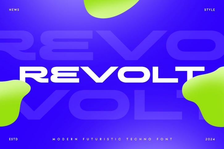 REVOLT - Neo Brutalism Futuristic Techno Font Font Download