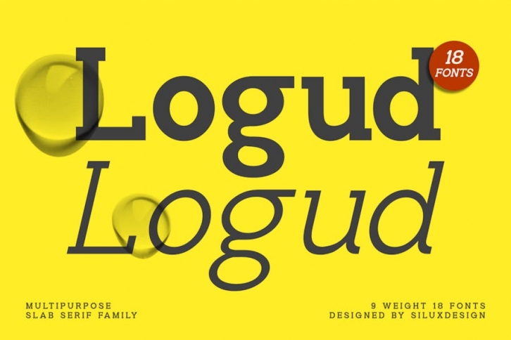 Logud - Slab Serif Family 18 Fonts Font Download