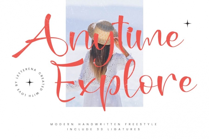 Anytime Explore Modern Handwritten Freestyle Font Download