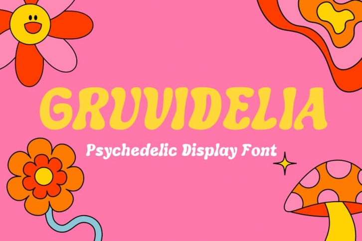 Gruvidelia - Psychedelic Display Font Font Download